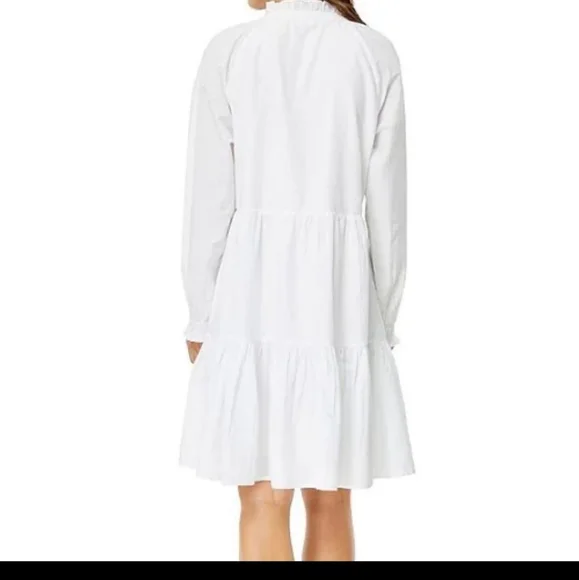 Roller RabbitJanni Tie V-Neck Long Sleeve Ruffle Cuff Waistless Tiered Dress - Picture 3 of 16